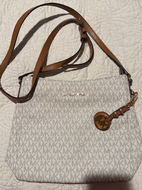 Michael Kors Vanilla Crossbody with Acorn Trim and MK Charm